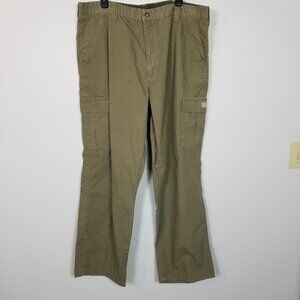 WRANGLER Authentic Men's Cargo Ripstop Fabric Jeans Olive Green 40x32 ~ 4490